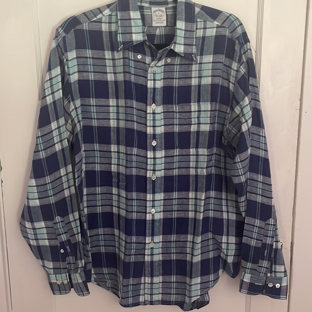 Brooks Brothers 💯 Linen Shirt Large